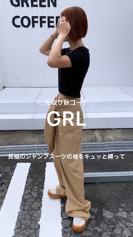 「GRL（グレイル）のアイテム（オールインワン・サロペット）」を使った、SIZUさん（レディース・156cm）の秋コーディネート