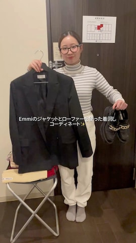 「アイテム（アームカバー）」を使った、LEOさん（レディース・157cm）の冬コーディネート