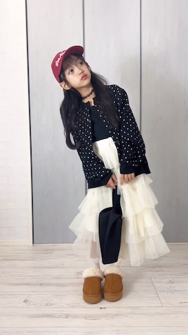 「アイテム（セットアップ）」を使った、hisuiさん（キッズ・120cm）の秋コーディネート