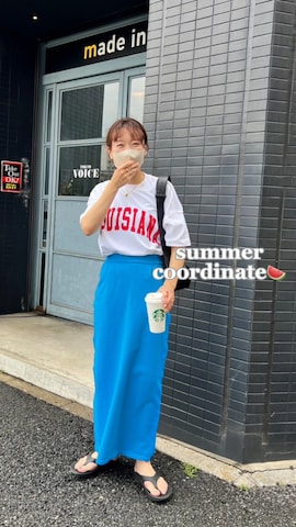 「アイテム（サンダル）」を使った、yuri さん（レディース・162cm）の夏コーディネート