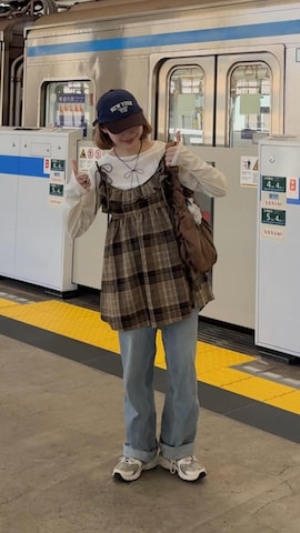 「キャミワンピ」｜ちょこびさん（レディース・154cm）の秋コーディネート