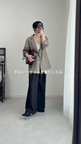 「アイテム（キャミソール）」を使った、ゆ ず も も .さん（レディース・160cm）の秋コーディネート