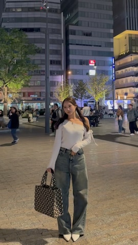 「GYDA（ジェイダ）のアイテム」を使った、LALAさん（レディース・157cm）の秋コーディネート