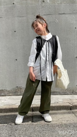 「アイテム（イヤリング）」を使った、 Rey さん（キッズ・134cm）の春コーディネート