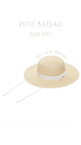 PETIT BATEAUのハットを使ったKOOOさんのファッション動画-プチバトーのサンハット👒着回し！