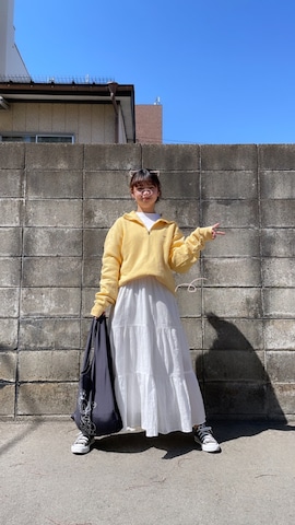 「アイテム（エコバッグ/サブバッグ）」を使った、はるなりさん（レディース・157cm）の春コーディネート