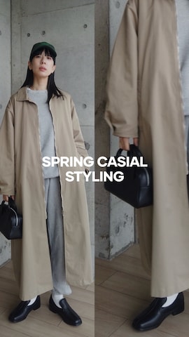 「アイテム（スウェットパンツ）」を使った、RIKAさん（レディース・168cm・30代）の春コーディネート