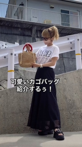 「カコバッグ」｜高野軍曹さん（レディース・158cm）の夏コーディネート