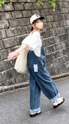 「ANGIE（アンジー）のアイテム（シューズ）」を使った、高野軍曹さん（レディース・158cm）の夏コーディネート