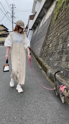 「アイテム（マスク）」を使った、高野軍曹さん（レディース・158cm）の春コーディネート