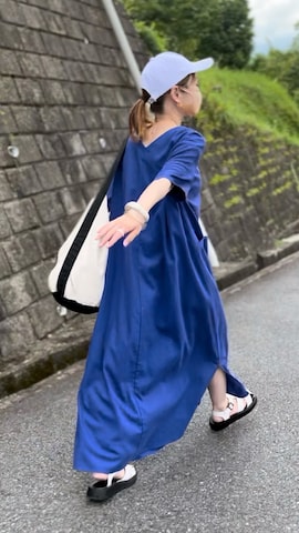 「ANGIE（アンジー）のアイテム（シューズ）」を使った、高野軍曹さん（レディース・158cm）の夏コーディネート