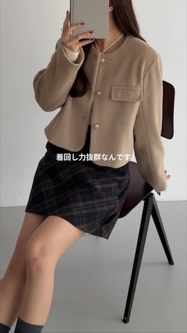 「アイテム（ノーカラージャケット）」を使った、ririさん（レディース・155cm）の夏コーディネート