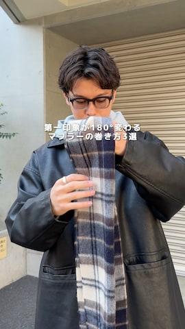 「アイテム（マフラー）」を使った、けーすけさん（メンズ・165cm）の秋コーディネート