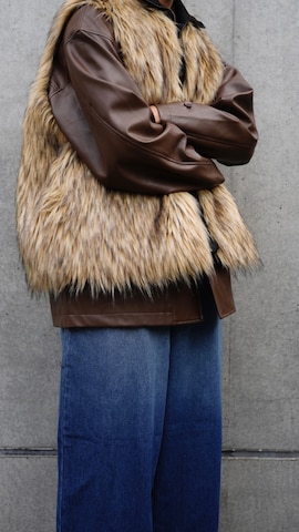 Soerte ニットドッキングファーベスト soerte（ソエルテ）の「Knit docking fur vest/ニットドッキング