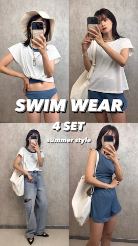 「アイテム（水着）」を使った、yunさん（レディース・153cm）の夏コーディネート