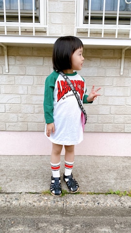 「アイテム（ボディバッグ/ウエストポーチ）」を使った、kumakumaさん（キッズ・120cm）の夏コーディネート