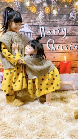 「アイテム（ヘアゴム）」を使った、kumakumaさん（キッズ・120cm）の冬コーディネート
