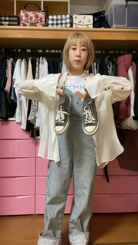 「Big John（ビッグジョン）のアイテム（つなぎ/オールインワン）」を使った、Yuukaさん（レディース・157cm）の夏コーディネート
