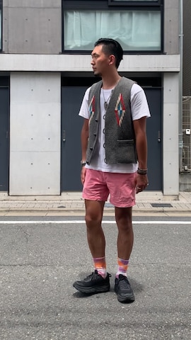 「アイテム（バングル/リストバンド）」を使った、8ight ㉝ on1さん（メンズ・187cm）の夏コーディネート