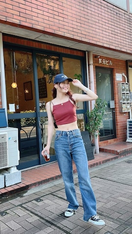 「アイテム（フェイスパウダー）」を使った、maiさん（レディース・162cm）の夏コーディネート