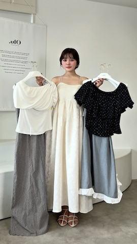 「アイテム（セットアップ）」を使った、honokaさん（骨格ナチュラル・レディース・163cm）の夏コーディネート
