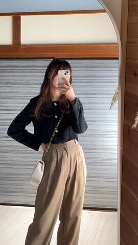 「SONA（ソナ）のアイテム（スラックス）」を使った、soaさん（レディース・154cm）の春コーディネート