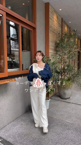 「黄色」｜「アイテム（オールインワン・サロペット）」を使った、ありすさん（レディース・163cm）の春コーディネート