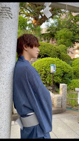 「アイテム（浴衣）」を使った、加藤元気さん（メンズ・177cm）の夏コーディネート