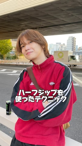 「アイテム（ジャージ）」を使った、加藤元気さん（メンズ・177cm・20代）の春コーディネート