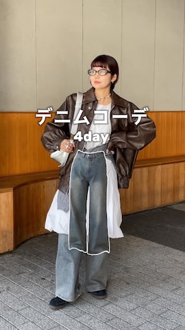 「アイテム（パーカー）」を使った、UKIさん（レディース・155cm・20代）の春コーディネート