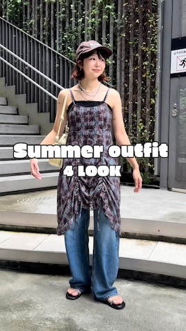 「アイテム（財布/小物）」を使った、UKIさん（レディース・155cm）の夏コーディネート