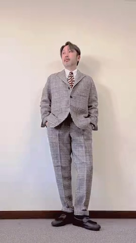 「アイテム（セットアップ）」を使った、buddhabrandgkさん（メンズ・170cm）の秋コーディネート