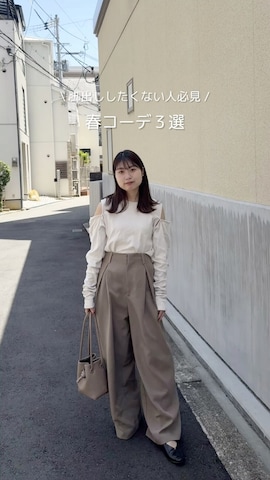 「menue（メヌエ）のU字カッティング フラットパンプス（パンプス）」を使った、Haru ⌇低身長淡色女子さん（レディース・148cm）の春コーディネート