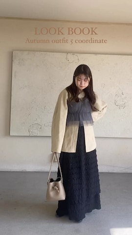 「アイテム（チューブトップ）」を使った、Haru ⌇低身長淡色女子さん（レディース・148cm）の秋コーディネート