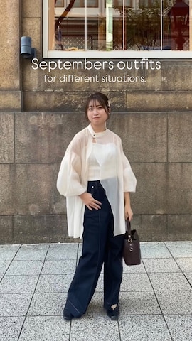 「アイテム（チューブトップ）」を使った、Haru ⌇低身長淡色女子さん（レディース・148cm）の秋コーディネート
