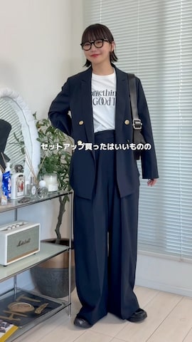 「アイテム（テーラードジャケット）」を使った、オクユウカさん（レディース・159cm）の夏コーディネート