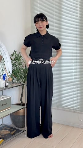 「アイテム（ポロシャツ）」を使った、オクユウカさん（レディース・159cm）の夏コーディネート
