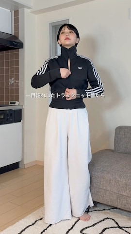 ジャージを使ったオクユウカさんのファッション動画