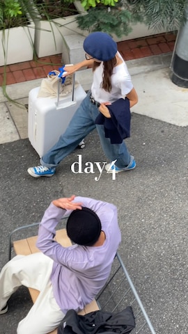 「アイテム（エコバッグ/サブバッグ）」を使った、Rannaさん（レディース・166cm）の冬コーディネート