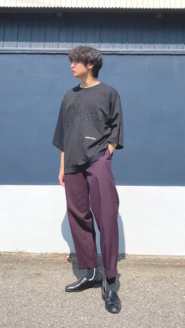 kolorのスラックスを使ったざわ_低身長男子styleさんのファッション動画