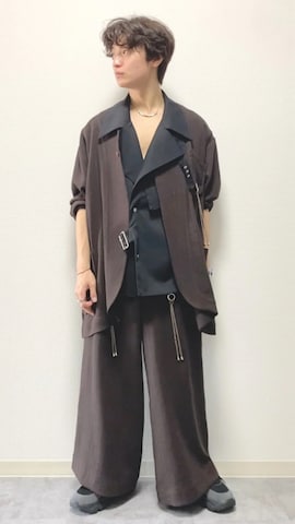 「アイテム（ノーカラージャケット）」を使った、ざわ_低身長男子styleさん（メンズ・163cm）の春コーディネート