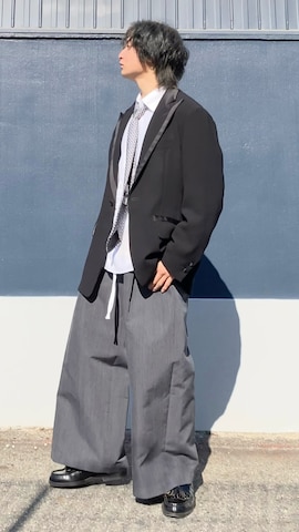 「HERMES（エルメス）のアイテム（ネクタイ）」を使った、ざわ_低身長男子styleさん（メンズ・163cm）の冬コーディネート