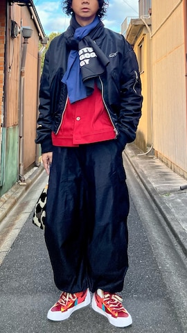 「アイテム（ストール/ショール）」を使った、Honeyさん（メンズ・176cm）の冬コーディネート