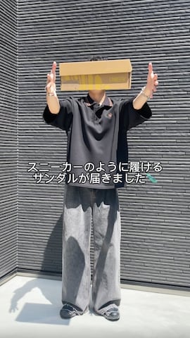 「KEEN（キーン）のアイテム（サンダル、ブラック系）」を使った、たいがさん（メンズ・172cm）の夏コーディネート