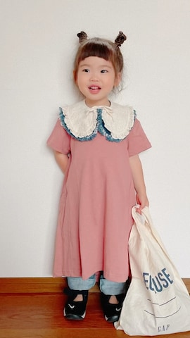 「アイテム（付け襟）」を使った、ふうさん（キッズ・90cm）の夏コーディネート