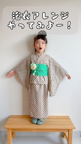 「アイテム（付け襟）」を使った、ふうさん（キッズ・100cm）の夏コーディネート