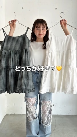 「アイテム（タンクトップ）」を使った、シホ🌷さん（レディース・155cm）の夏コーディネート