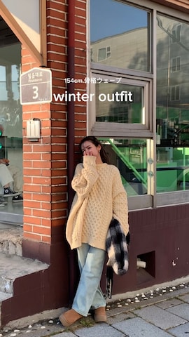 「WEGO（ウィゴー）のアイテム（タイツ/ストッキング）」を使った、miwoさん（レディース・154cm）の冬コーディネート