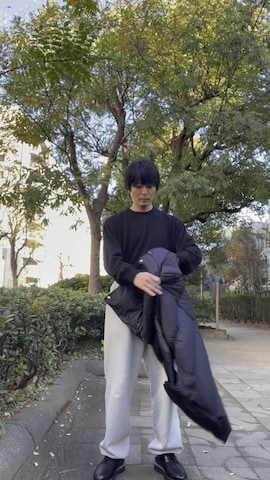 スウェットパンツを使ったYOSHIMAさんのファッション動画