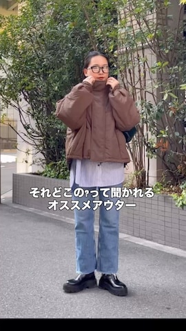 「アイテム（ダウンジャケット/コート）」を使った、RUKAさん（レディース・160cm）の秋コーディネート